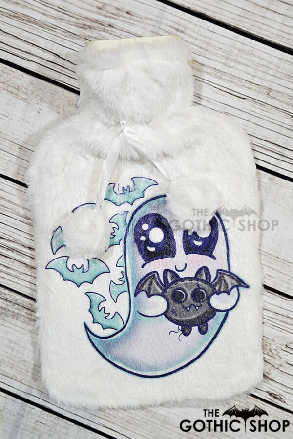 Snuggle Ghost with Baby Bat Hot Water Bottle with Plush Cover SECOND