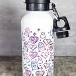 Boo Ghosts & Tombstones 600ml Screw Lid Metal Sports Water Bottle