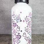 Boo Ghosts & Tombstones 600ml Screw Lid Metal Sports Water Bottle