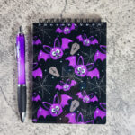 Purple Bats & Cobwebs Gothic A6 Notepad