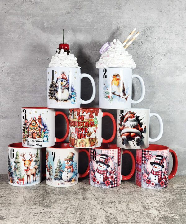 Christmas Movie Mug Incl Penguin Snowmen Deer Santa