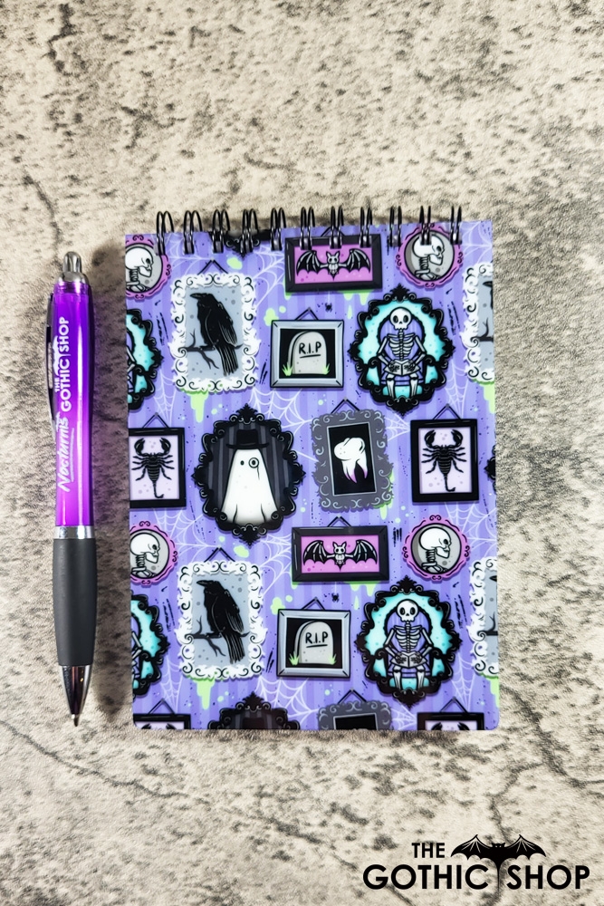 Goth Notepad Gothic Picture Gallery Purple A6 Notepad - Gothic Notebooks