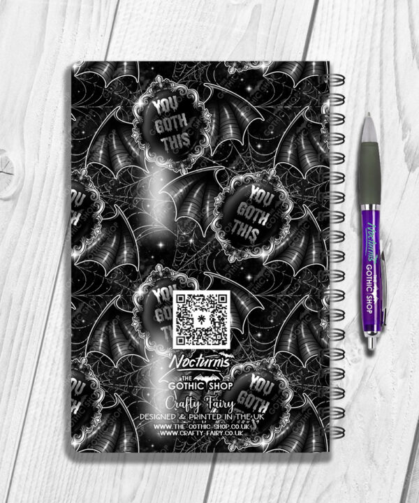 you goth this winged cameo bat gothic a5 notebook journal