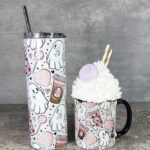 Lovebucks Ghosties Ghostbucks Gothic Valentine's Mug and tumbler