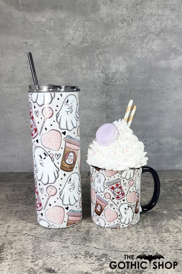 Lovebucks Ghosties Ghostbucks Gothic Valentine's Mug and tumbler