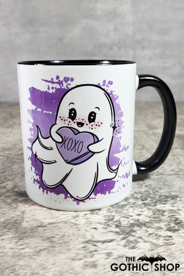 Sweetheart Ghostie XOXO Heart Spooky Gothic Valentine's Mug