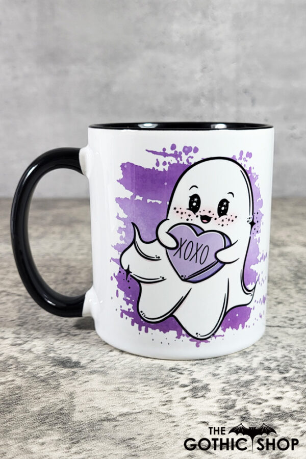 Sweetheart Ghostie XOXO Heart Spooky Gothic Valentine's Mug