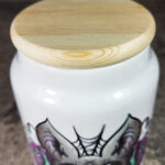 Rosita Bat Purple Rose Cobwebs Small Cookie Jar Tea Container