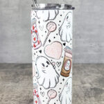 Lovebucks Ghosties Ghostbucks Gothic Valentine's Skinny Tumbler