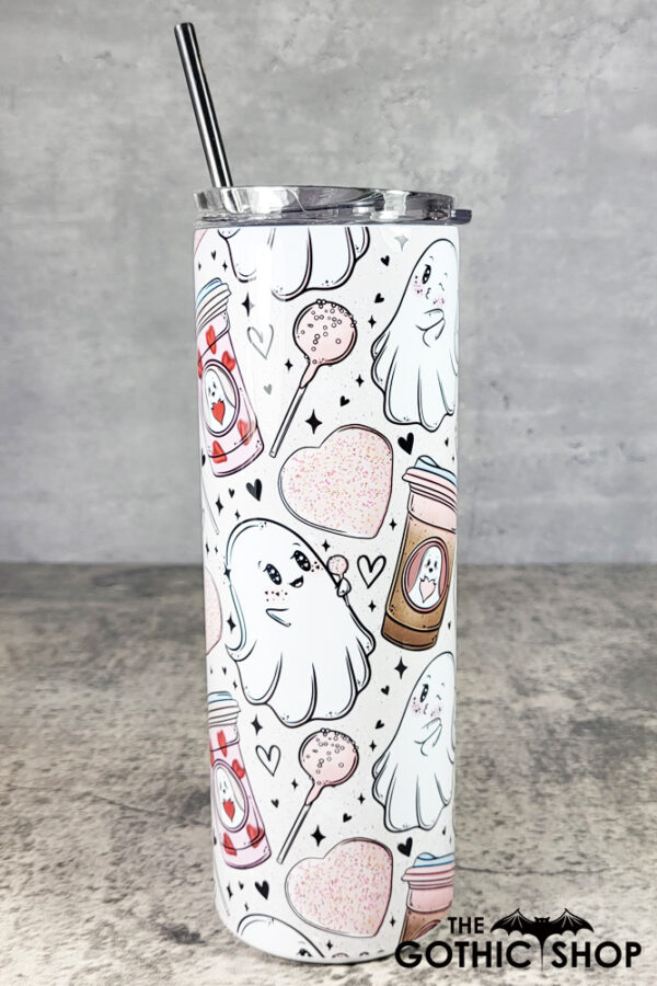 Lovebucks Ghosties Ghostbucks Gothic Valentine's Skinny Tumbler