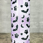 bats ghosts purple gothic halloween 20oz straight tumbler