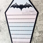 Bats Red Cobweb Coffin Shaped Metal Gothic Planner Whiteboard Sign
