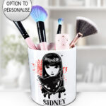 stay strange goth girl & cat pen or makeup brush pot