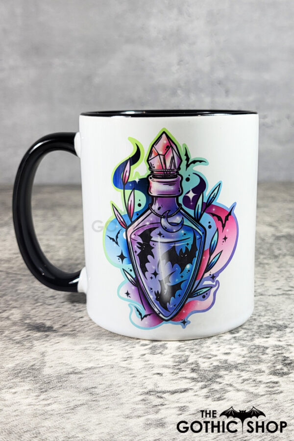Bat Neon Potions Gothic Witchy Ceramic Mug