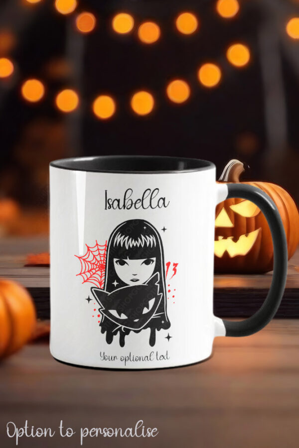 stay strange goth girl & cat gothic ceramic mug