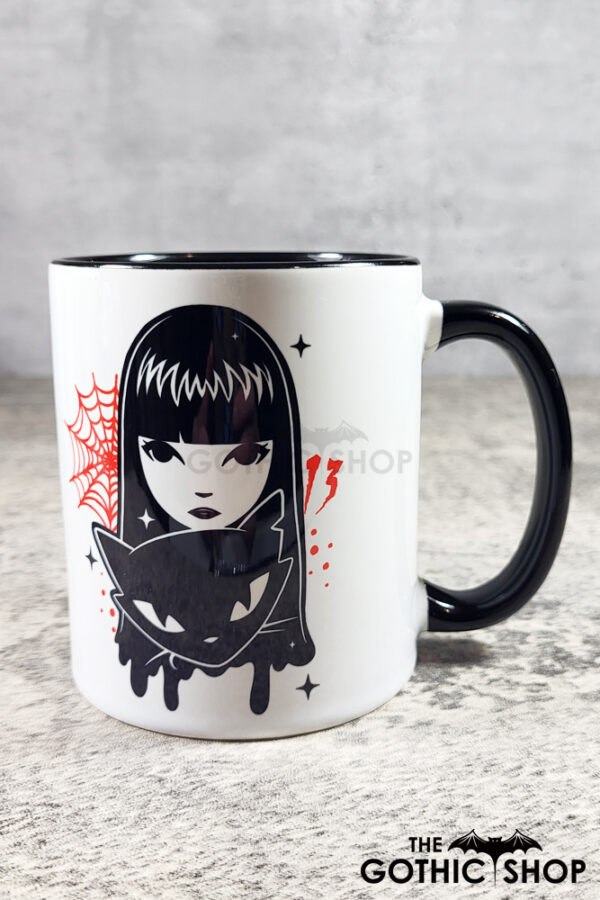 Stay Strange Goth Girl & Cat Gothic Ceramic Mug