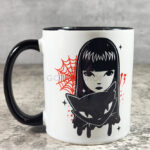 Stay Strange Goth Girl & Cat Gothic Ceramic Mug