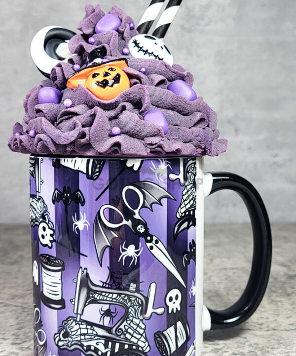Sew Magical Purple Stripe Gothic Ceramic Mug
