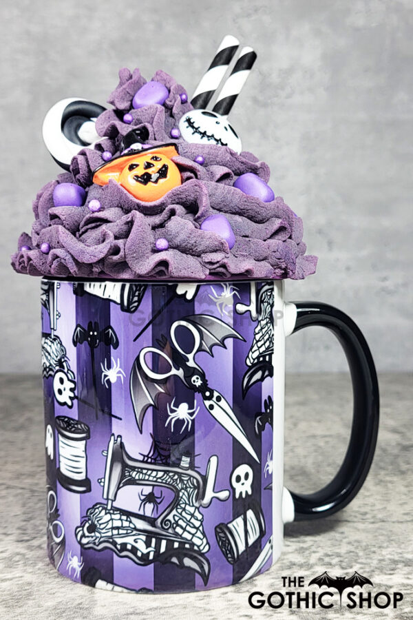 Sew Magical Purple Stripe Gothic Ceramic Mug
