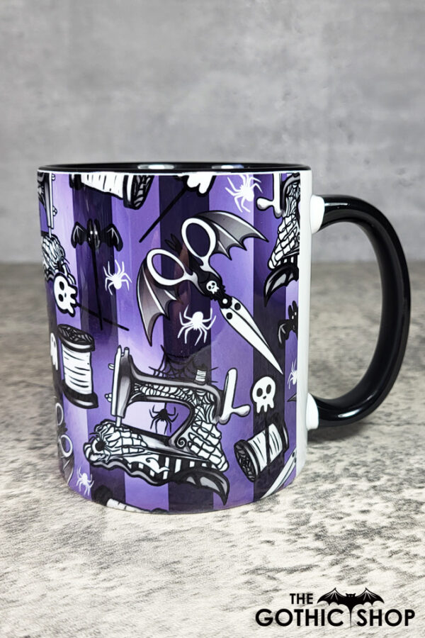 Sew Magical Purple Stripe Gothic Ceramic Mug
