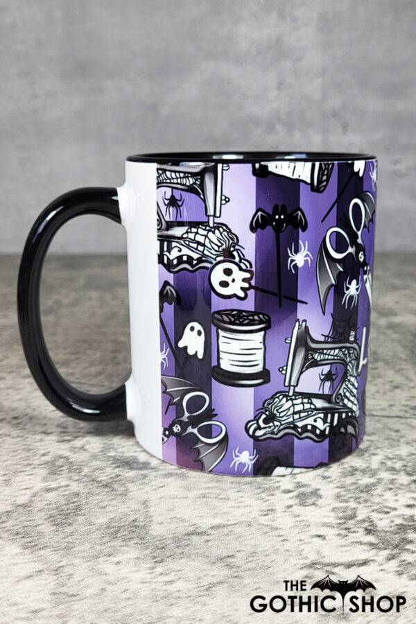 Sew Magical Purple Stripe Gothic Ceramic Mug