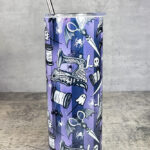Sew Magical Crafter's Purple Stripe Gothic Skinny Tumbler