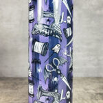 Sew Magical Crafter's Purple Stripe Gothic Skinny Tumbler