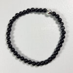 Black Onyx Round 4mm Bead Gothic Stretch Bracelet