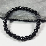 Black Onyx Round 6mm Bead Gothic Stretch Bracelet