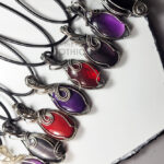 Cabochon Silver Gothic Pendant Necklaces