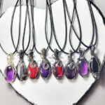 Cabochon Silver Gothic Pendant Necklace