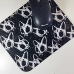 Grey Skele Cats Skull Gothic Print Mousemat