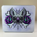 Rosita Bat Cobwebs White Large Gothic Keepsake Rectangular Tin
