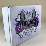 Rosita Bat Cobwebs White Large Gothic Keepsake Rectangular Tin