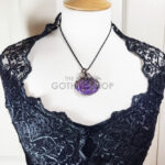 Pumpkin Wire Wrapped Purple Charoite Halloween Pendant Necklace