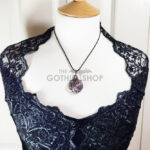 Owl Purple Morado Opal Wire Wrapped Pendant Necklace