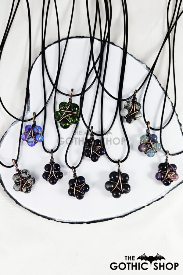 Pentagram beaded witchy goth necklaces
