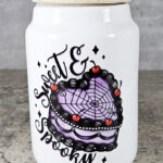 Spooky Heart Goth Cake Small Cookie Jar Tea Container