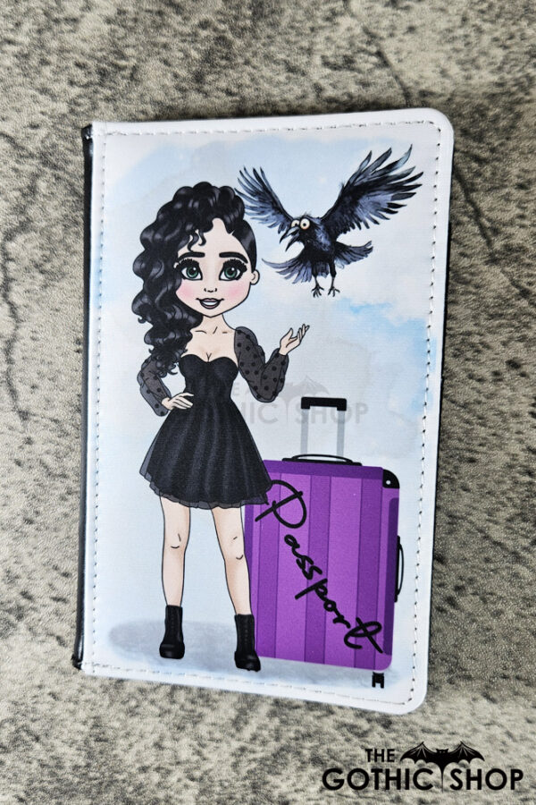 Raven Goth Girl Passport & Credit Card Holder