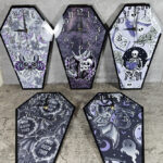 Coffin Shaped Metal Gothic Clock