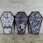 Coffin Shaped Metal Gothic Clock