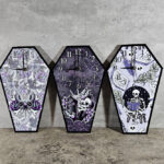 Coffin Shaped Metal Gothic Clock