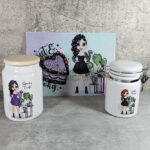 Punk Goth Girl & Purple Cake Glass Chopping Board
