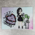 Punk Goth Girl & Purple Cake Glass Chopping Board