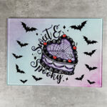 Punk Goth Girl & Purple Cake Glass Chopping Board