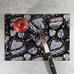 Spooky Heart Goth Cakes Gothic Print Glass Chopping Board