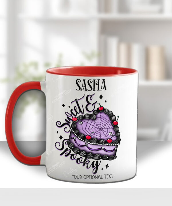 sweet spooky heart goth cake gothic mug with option to personalise