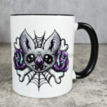 Rosita Bat Purple Rose Cobwebs Gothic Ceramic Mug