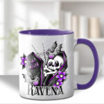 dead inside skeleton purple coffin gothic ceramic mug