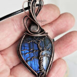Tree of Life Wire Wrapped Blue Labradorite & Moonstone Antiqued Pendant Necklace
